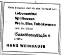 1954-02-16 Anzeige Dorotheenstr 4 Weinbauer Lebensmittel.jpg