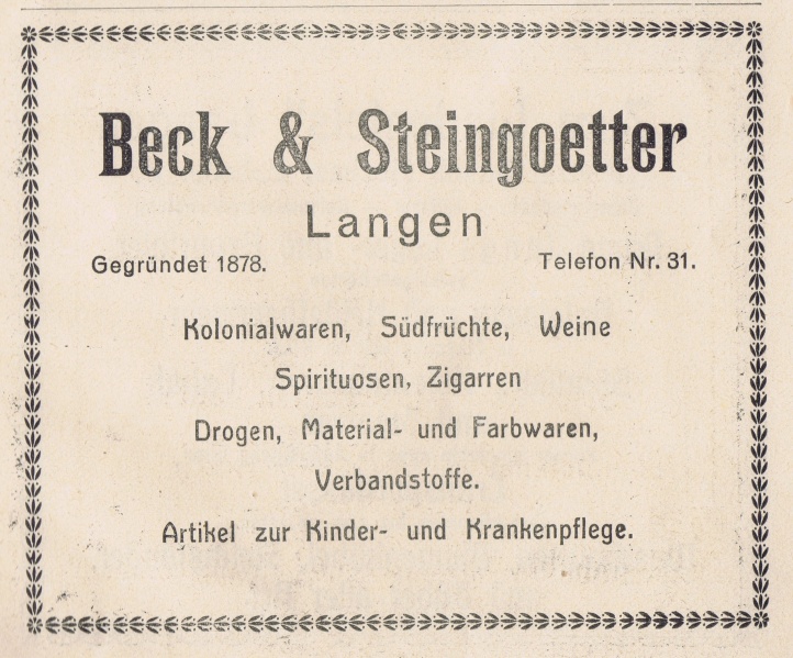 Datei:1912 Anzeige Rheinstr 7 Beck u Steingoetter.jpg