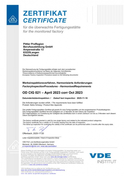 Datei:2025 Pittler Pro Region - Zertifikat VDE.jpg