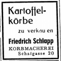 1948 Anzeige Schlapp Korbmacherei Schafgasse 20.jpg
