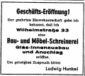1950 Anzeige Wilhelmstr 33 Schreinerei Hunkel.jpg